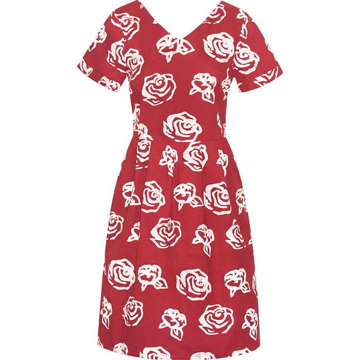 Verona Dress - Roses Red - Rot Verona Dress - Roses Red - Rot