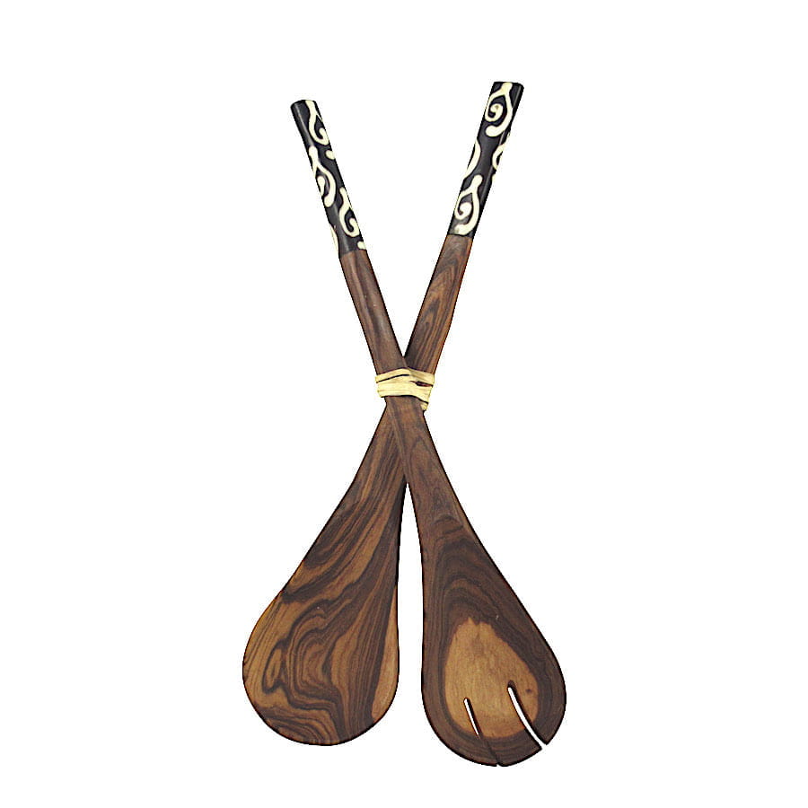 Salatbesteck Afrika - Olivenholz Bone - 32cm Salatbesteck Afrika - Olivenholz Bone - 32cm