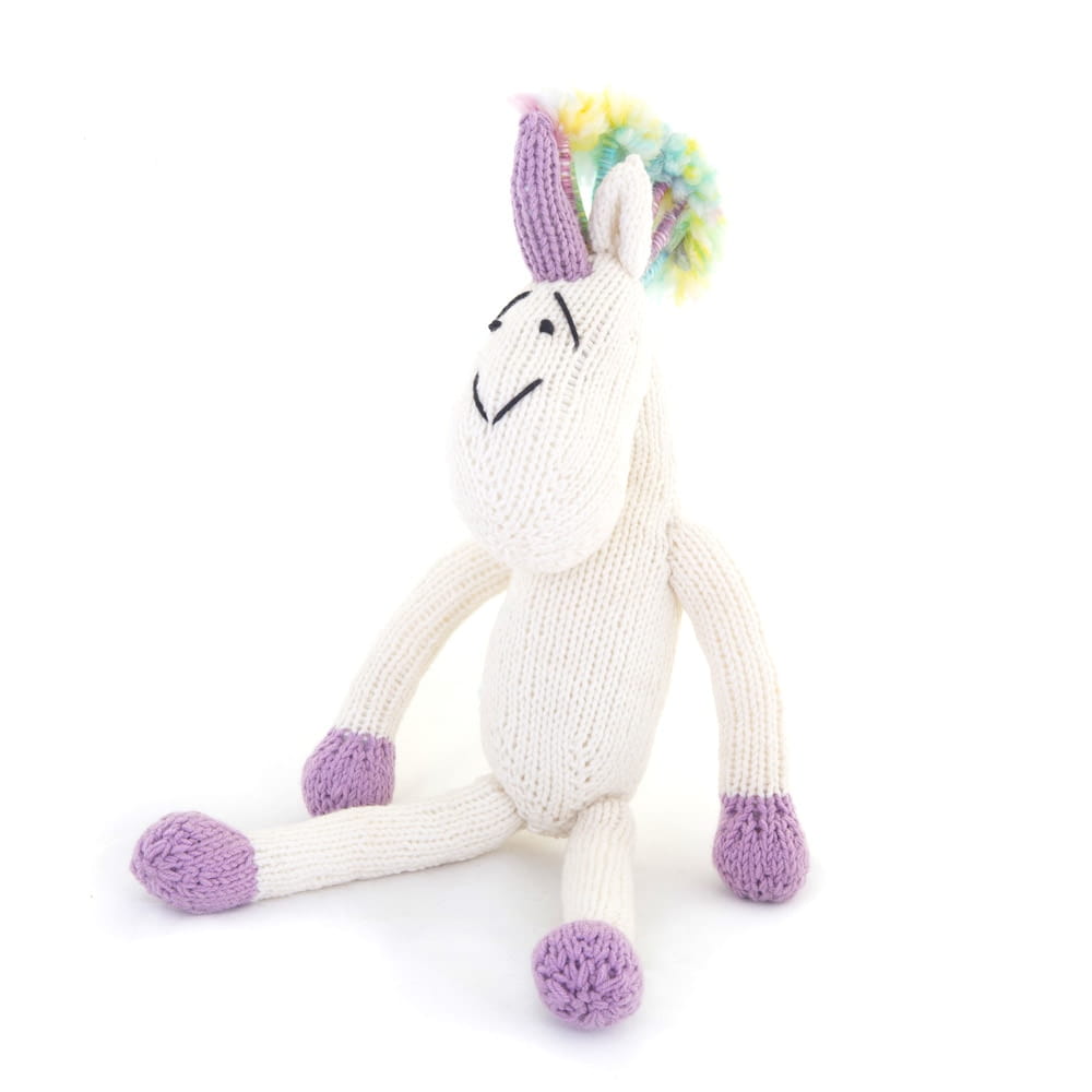 Einhorn Kuscheltier Unicorn Stofftier Strickpuppe Gogo Olive