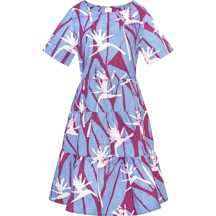Tiered Dress Short - Birds of Paradise - Magenta Tiered Dress Short - Birds of Paradise - Magenta