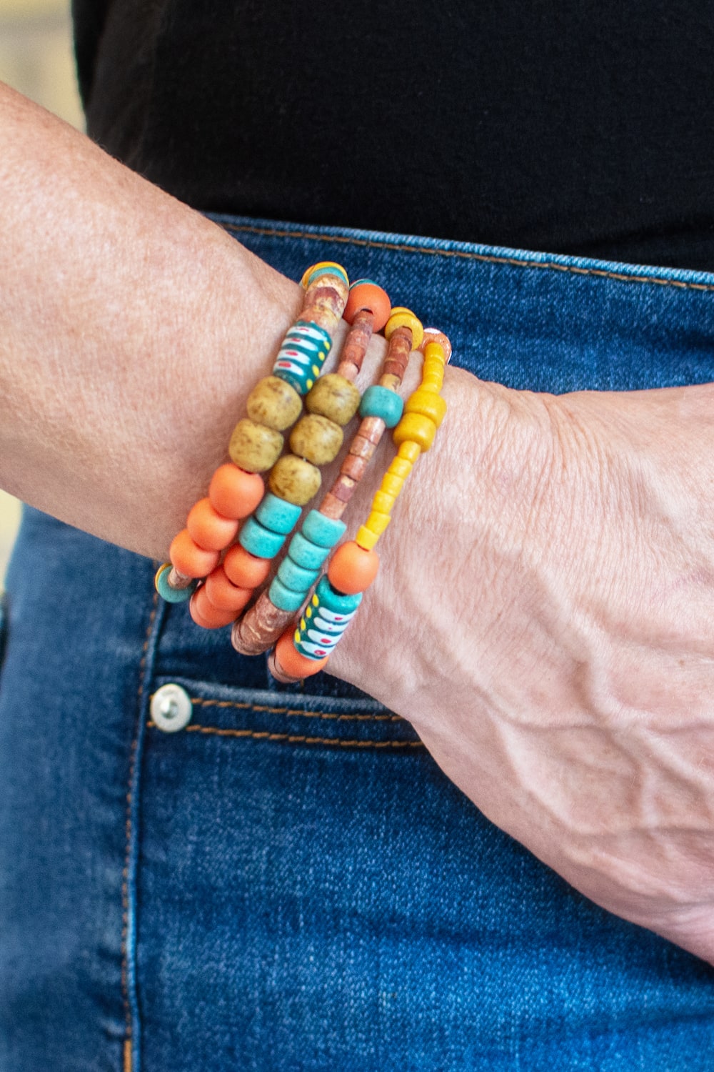 Glasperlen Armband - Spirale - Desert