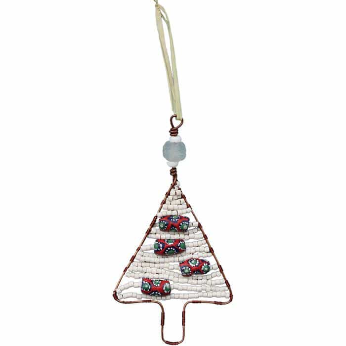 Perlenanhänger Baum - Weiß Klein - Upcycling Perlenanhänger Baum - Weiß Klein - Upcycling