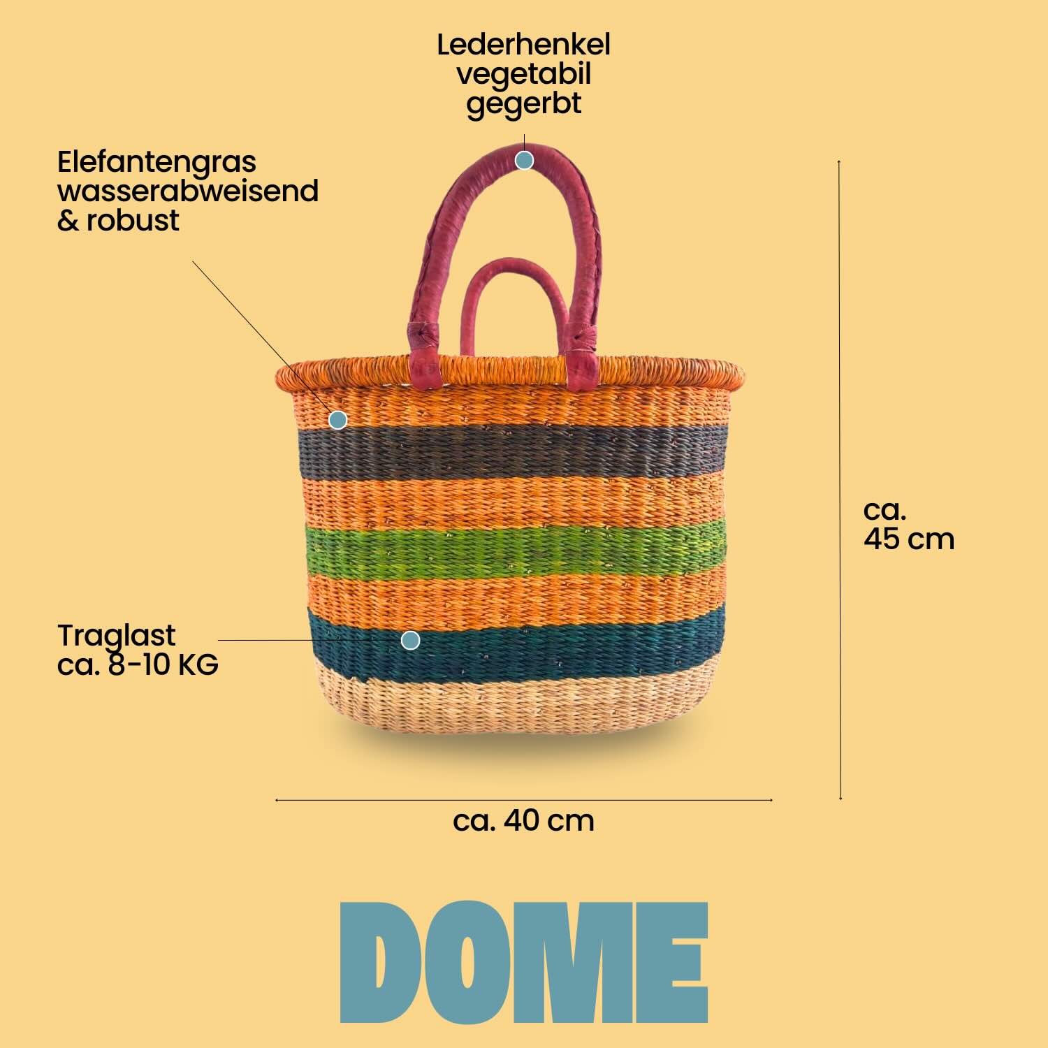 Bolga Korb - Cape Coast - Viele Farben - Oval Bolga Korb - Cape Coast - Viele Farben - Oval