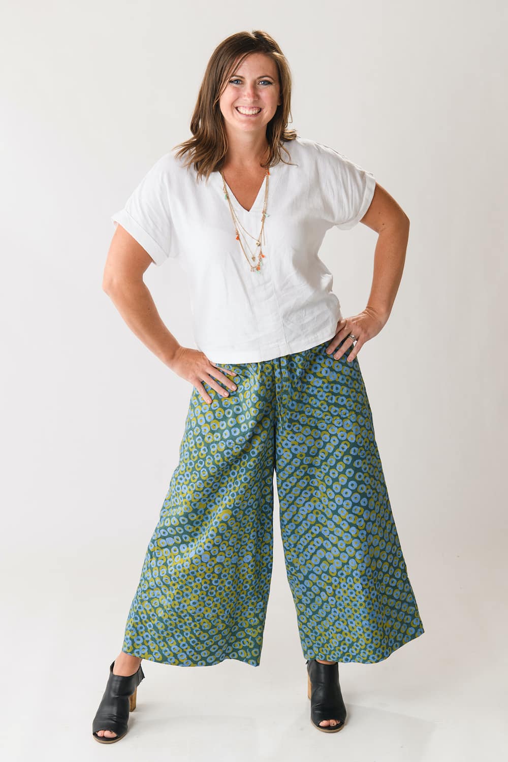 Sommerhose weit geschnitten grün Damen Global Mamas Sommerhose weit geschnitten grün Damen Global Mamas