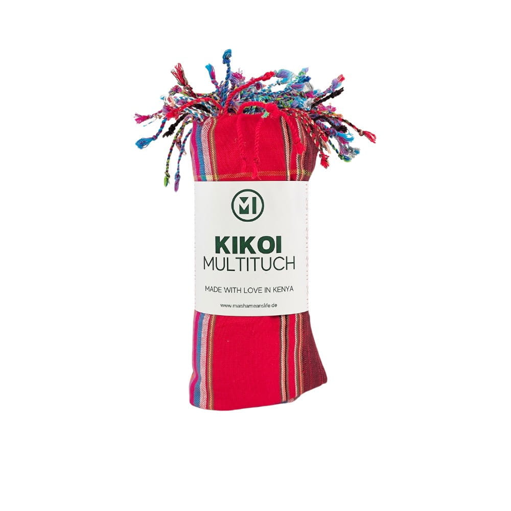 Kikoi Tuch Kenia - Baumwolle - Multi Rot Kikoi Tuch Kenia - Baumwolle - Multi Rot