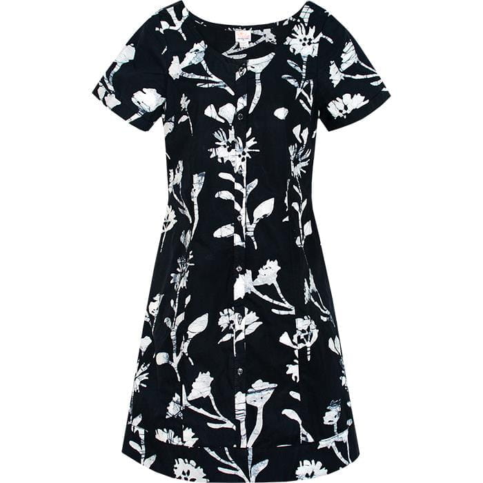 Button Front Dress Global Mamas Wildflower Black Button Front Dress Global Mamas Wildflower Black