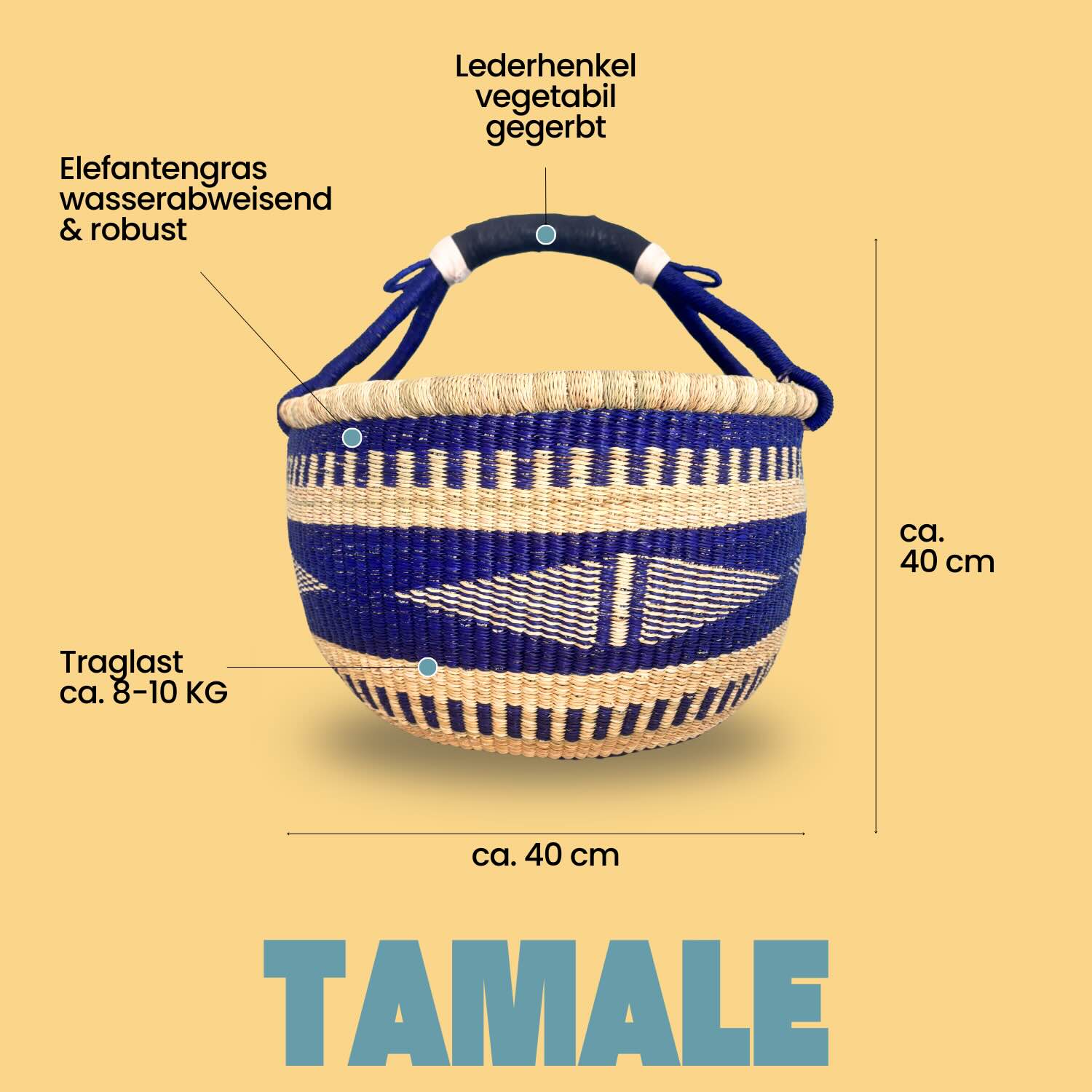 Bolga Korb - Tamale - Rund