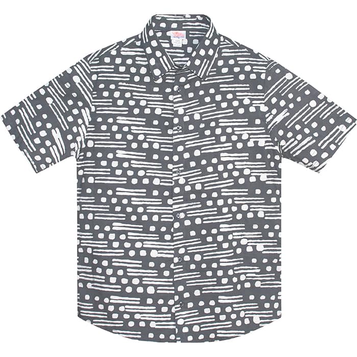 Slim Fit Hemd - Morse Code - Charcoal