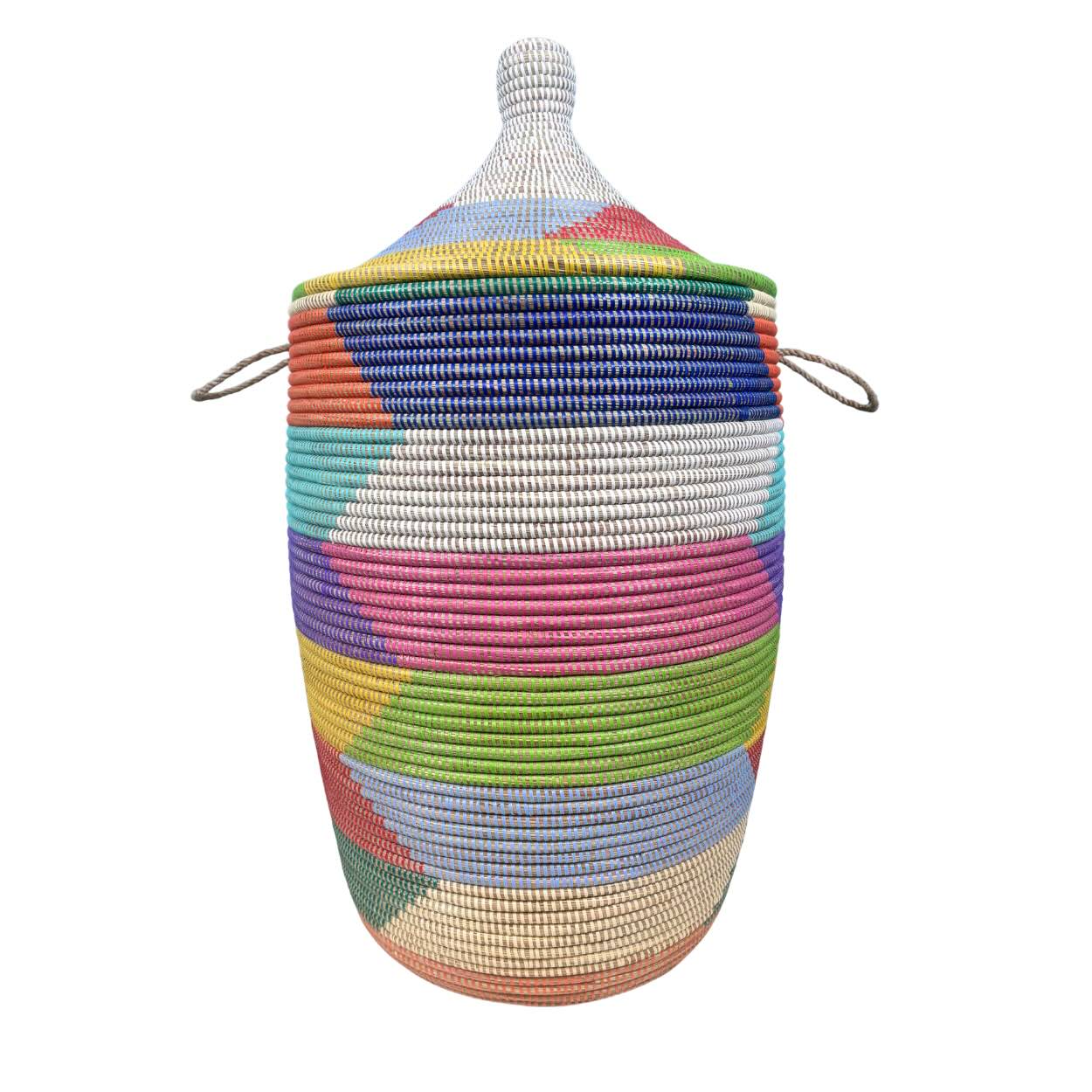 Wäschekorb Senegal S-XXL - Zick Zack - Bunt