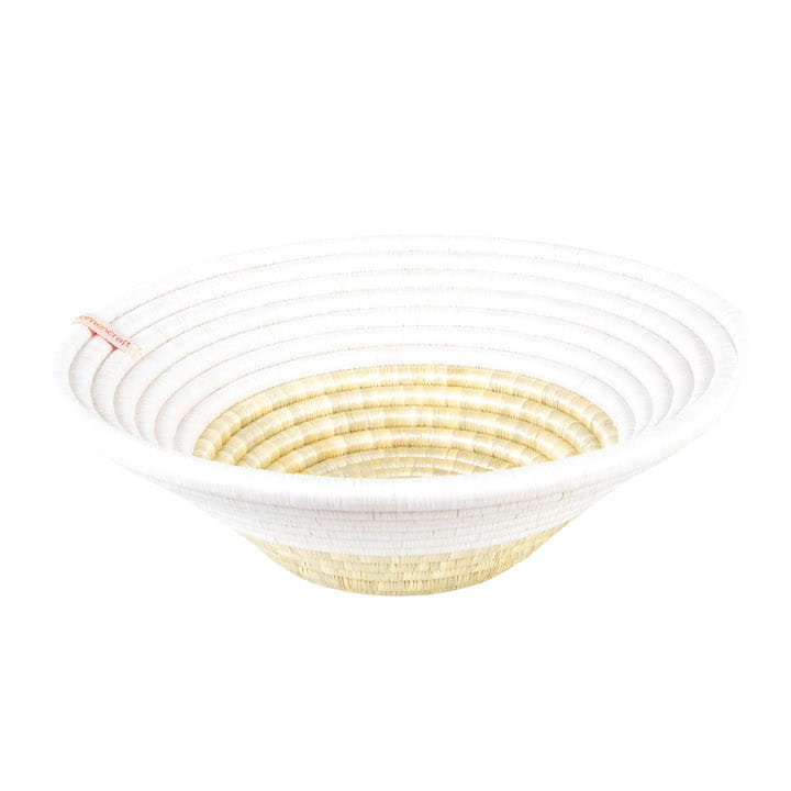 Obstschale rund geflochten Fairtrade nachhaltig Womencraft Weiß Obstschale rund geflochten Fairtrade nachhaltig Womencraft Weiß