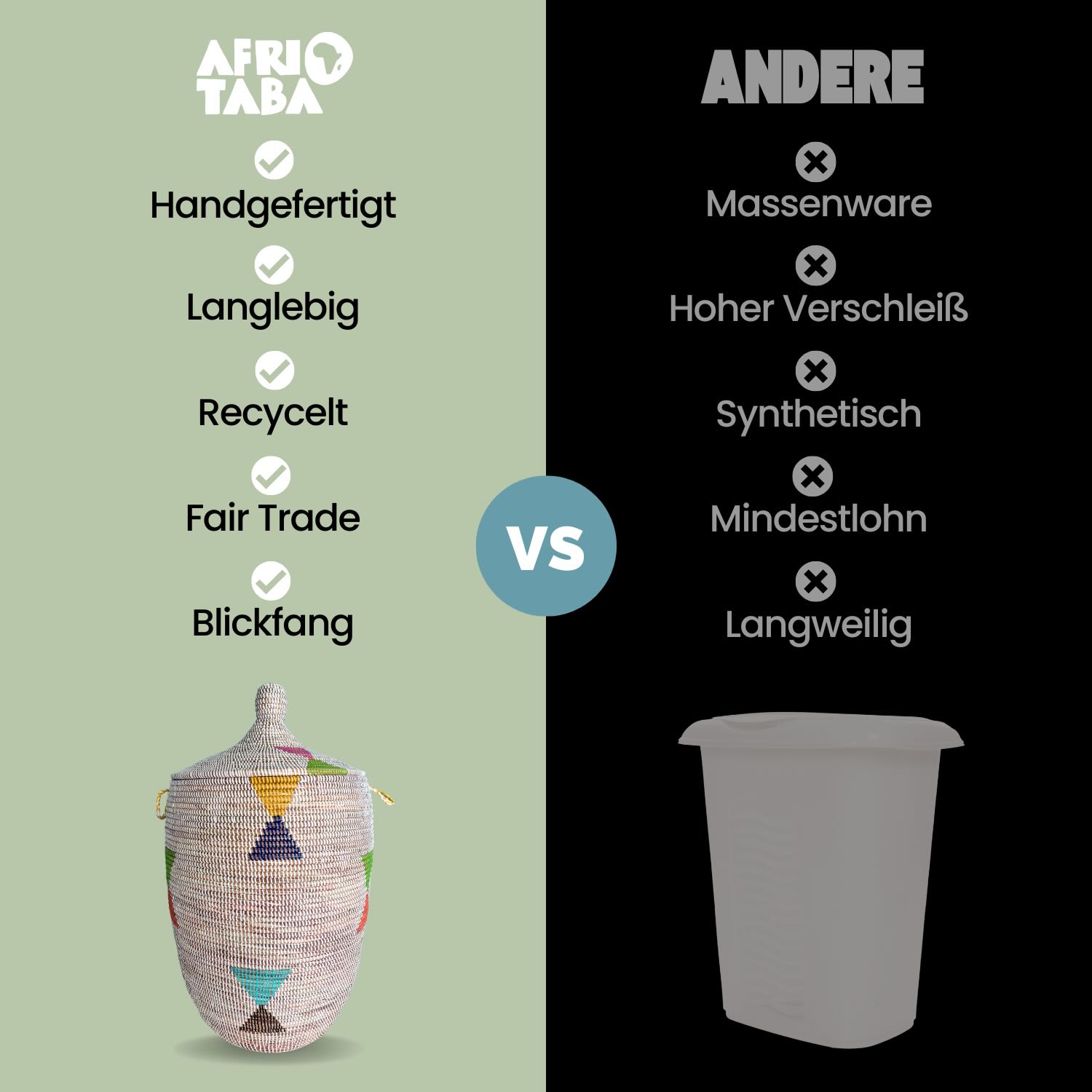 Wäschekorb Senegal XL - Bold Stripes - Blau