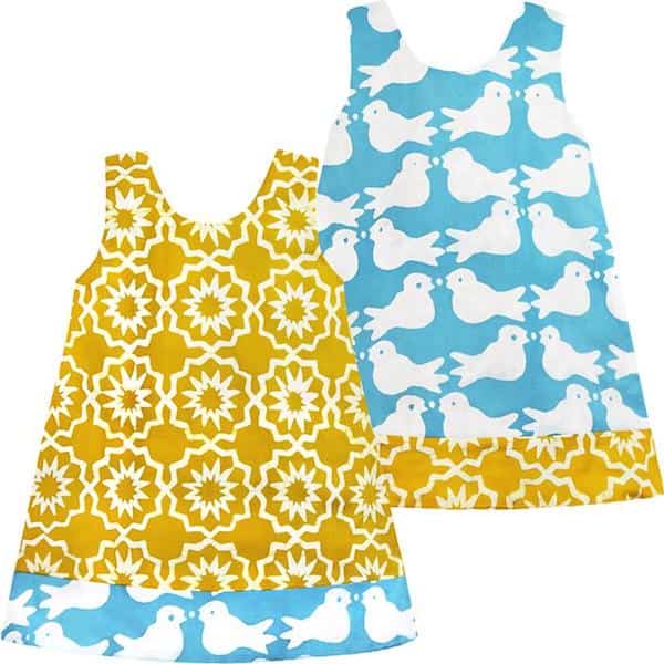 Girls Reversible Dress - Chroma Mustard Girls Reversible Dress - Chroma Mustard