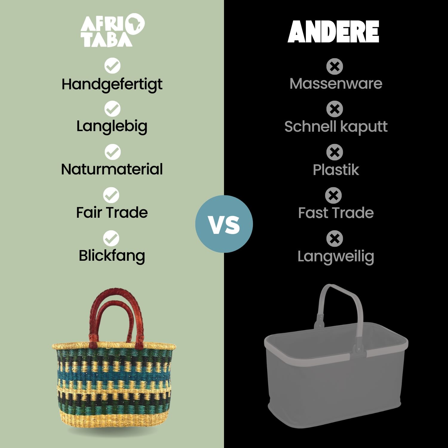 Bolga Korb - Cape Coast - Viele Farben - Oval Bolga Korb - Cape Coast - Viele Farben - Oval