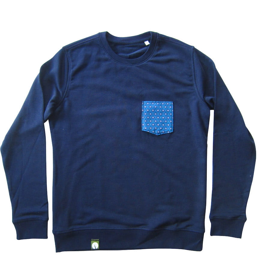 Shwe Shwe Pocket - Unisex - Blau - Organic Sweater Shwe Shwe Pocket - Unisex - Blau - Organic Sweater