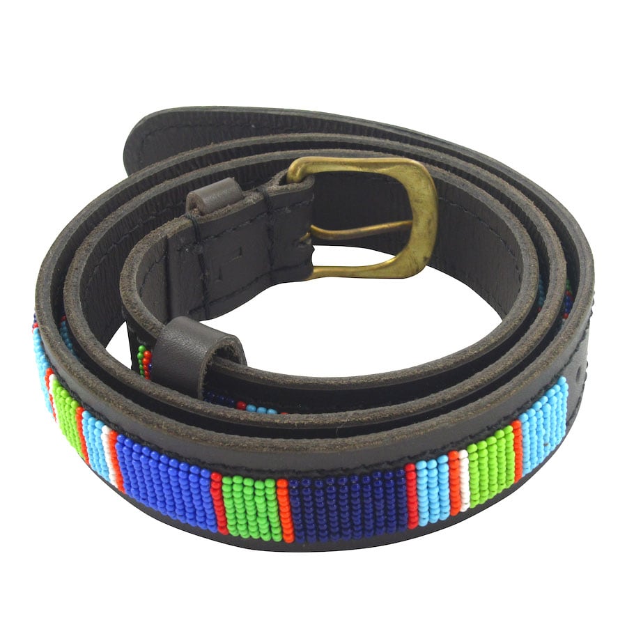 Masai Belt Ledergürtel Damen Herren Perlengürtel Beaded Fair Trade Kenia