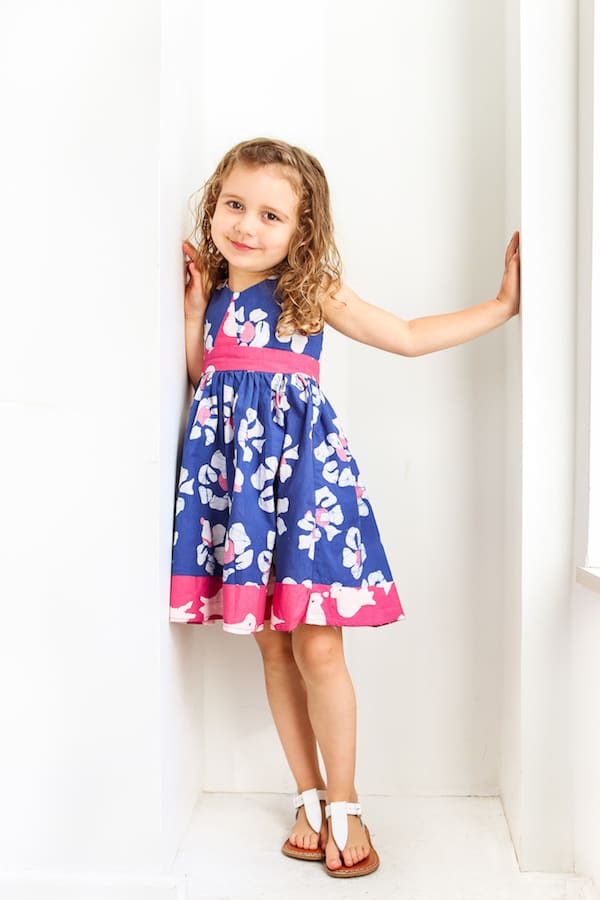 Girls Twirl Dress - Tropics Indigo