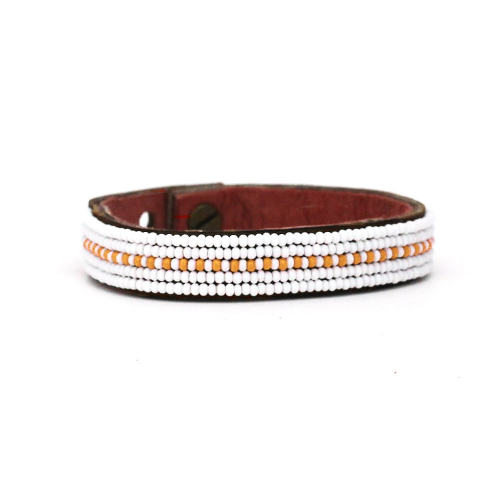 Perlenarmband - Dashes Orange - S/M/L