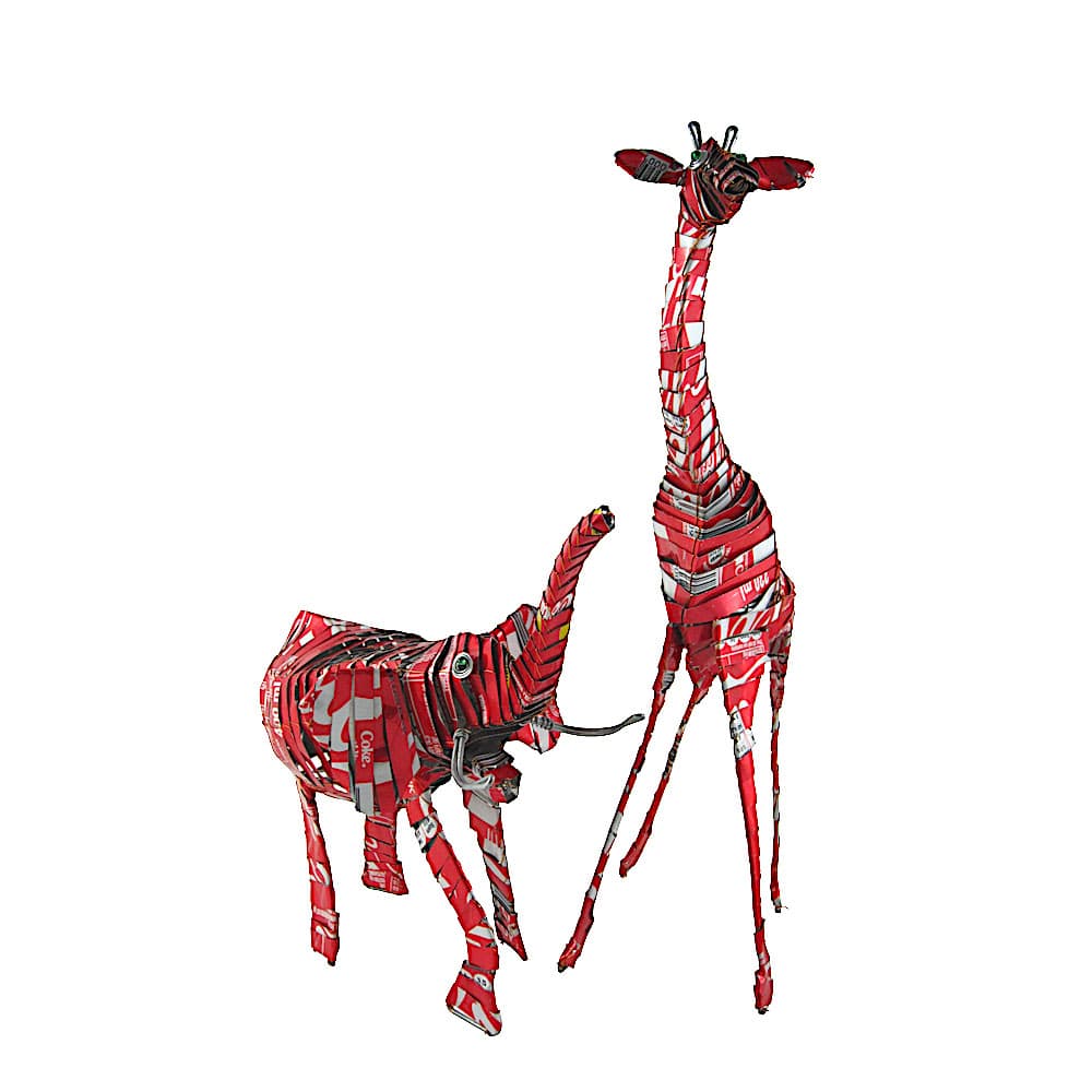 Giraffe - Recycling Blechtiere - M