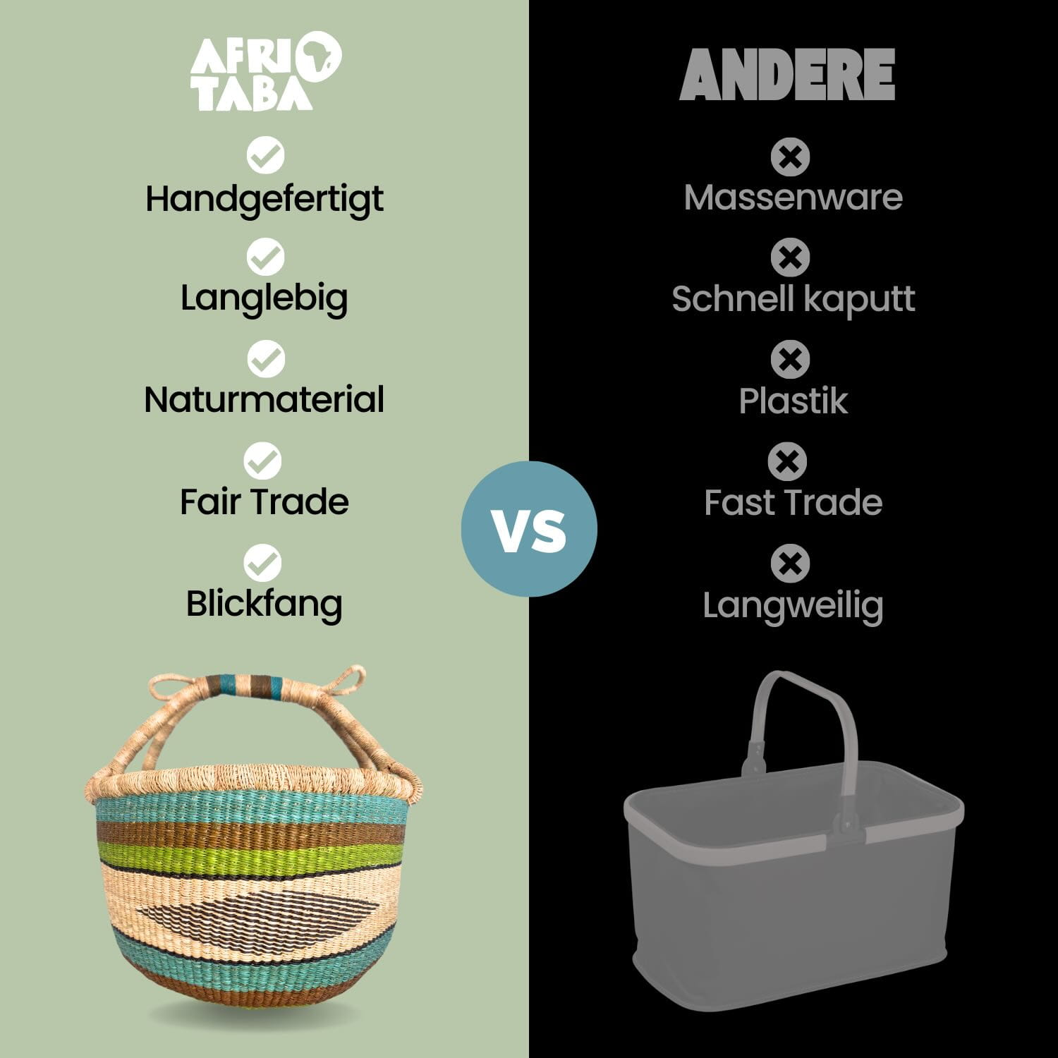 Bolga Korb Vegan - Oda - Rund