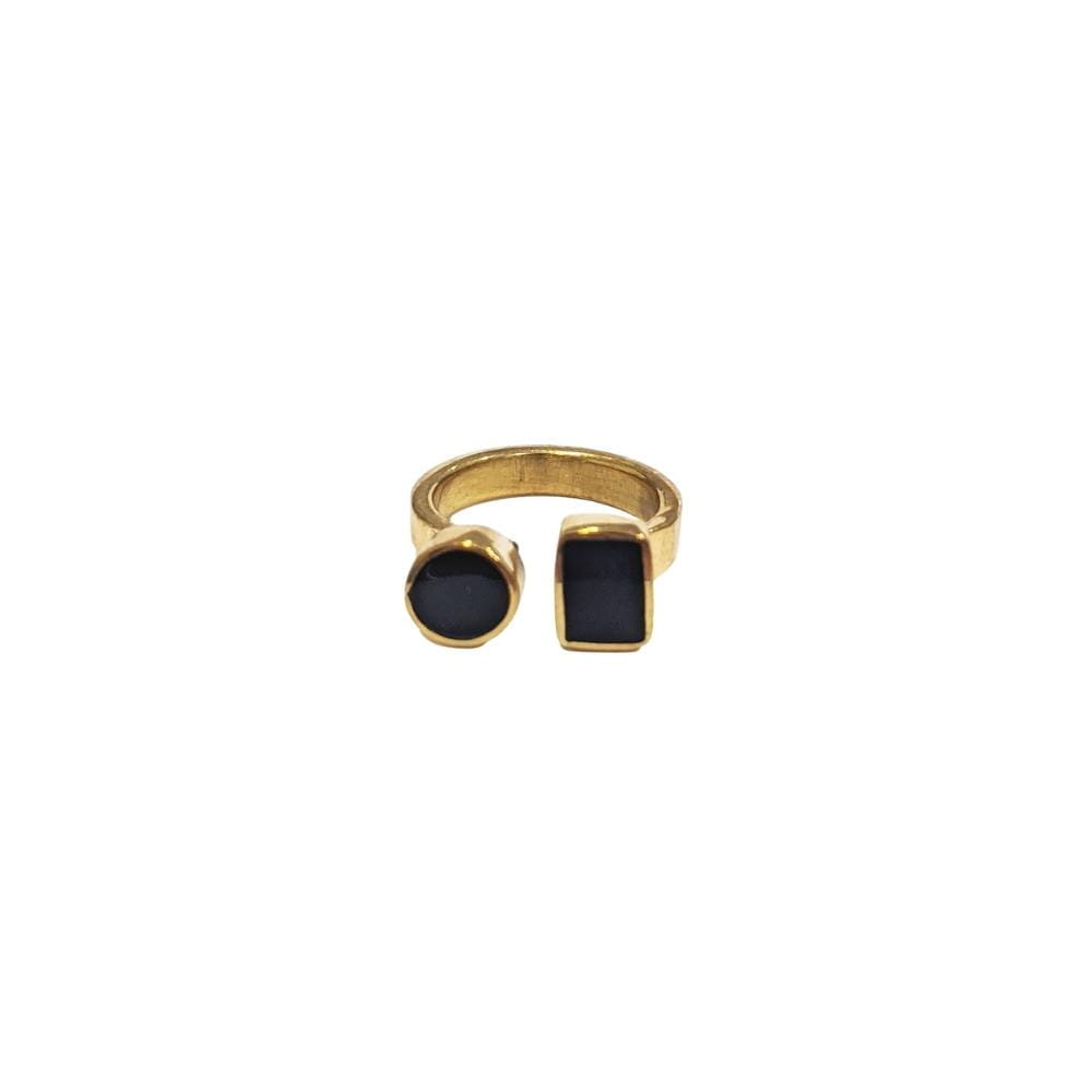 Messing Fingerring - Geo Inlay Messing Fingerring - Geo Inlay
