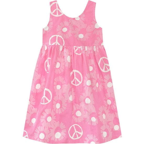 Girls Sundress - Peace Flower - Pink