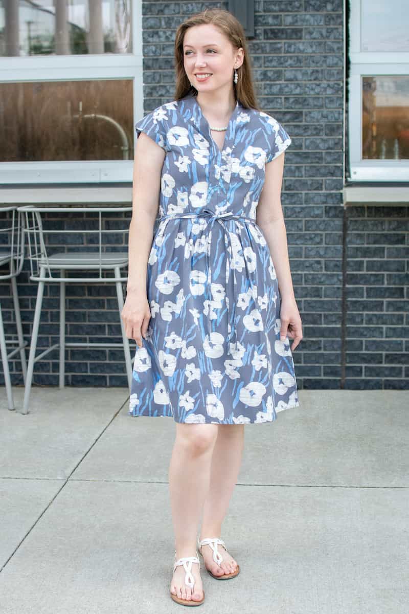 Retro Dress - Painted Floral - Charcoal Retro Dress - Painted Floral - Charcoal