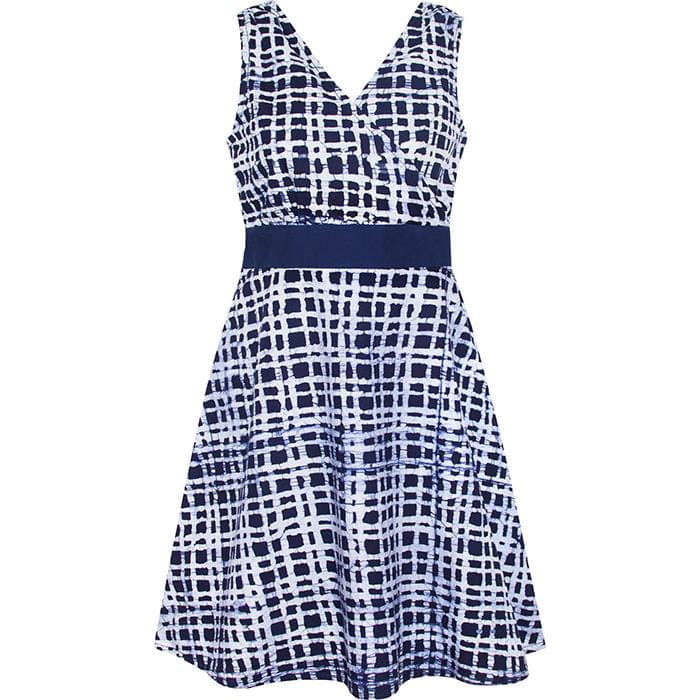 Emi Dress - Empire Plaid - Blau