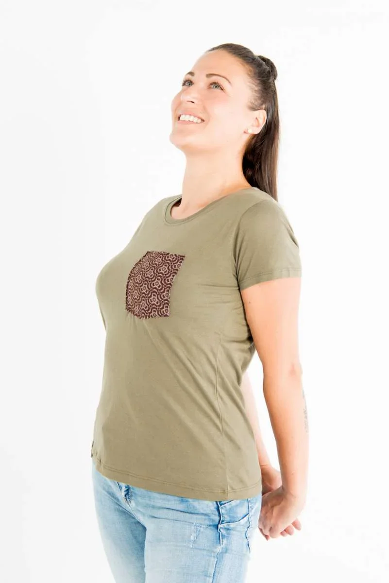 Shwe Shwe Tasche - Woman - Khaki - Organic Shirt Shwe Shwe Tasche - Woman - Khaki - Organic Shirt