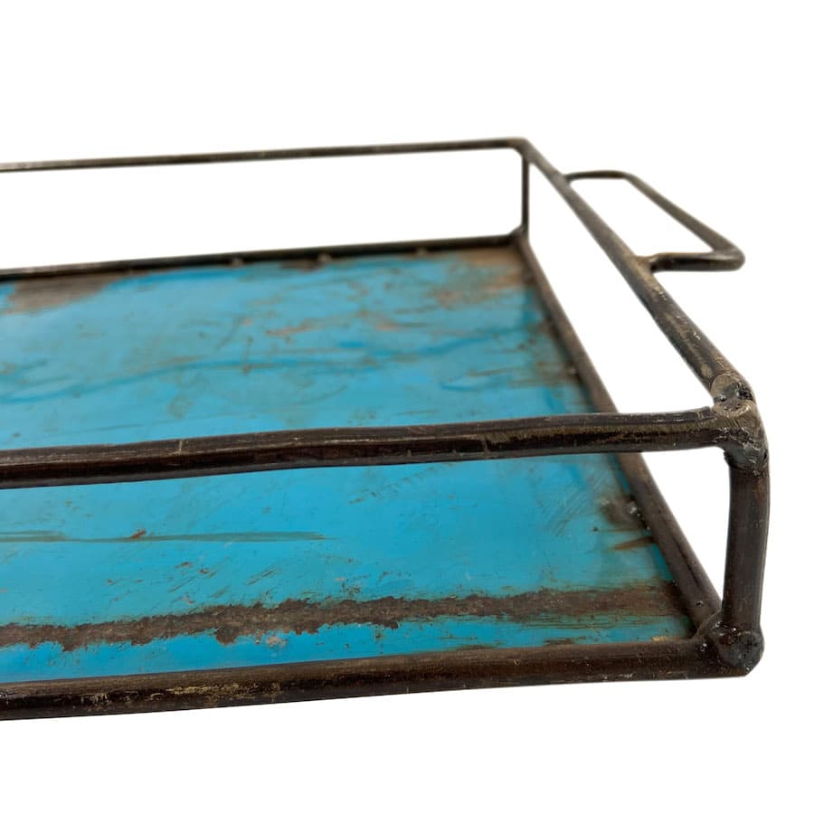 Ölfass Tablett - Türkis - Upcycling Art Ölfass Tablett - Türkis - Upcycling Art