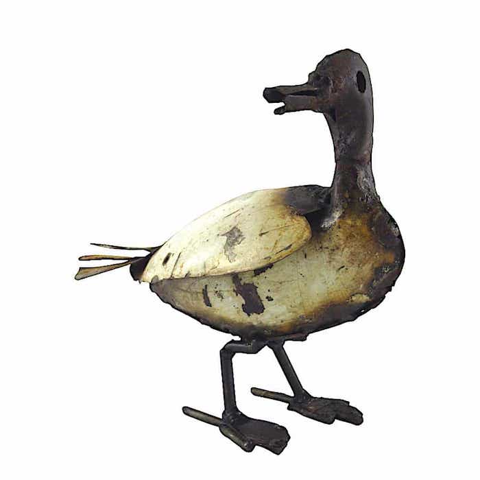 Metallente - Upcycling Kunst & Deko - Weiß Metallente - Upcycling Kunst & Deko - Weiß