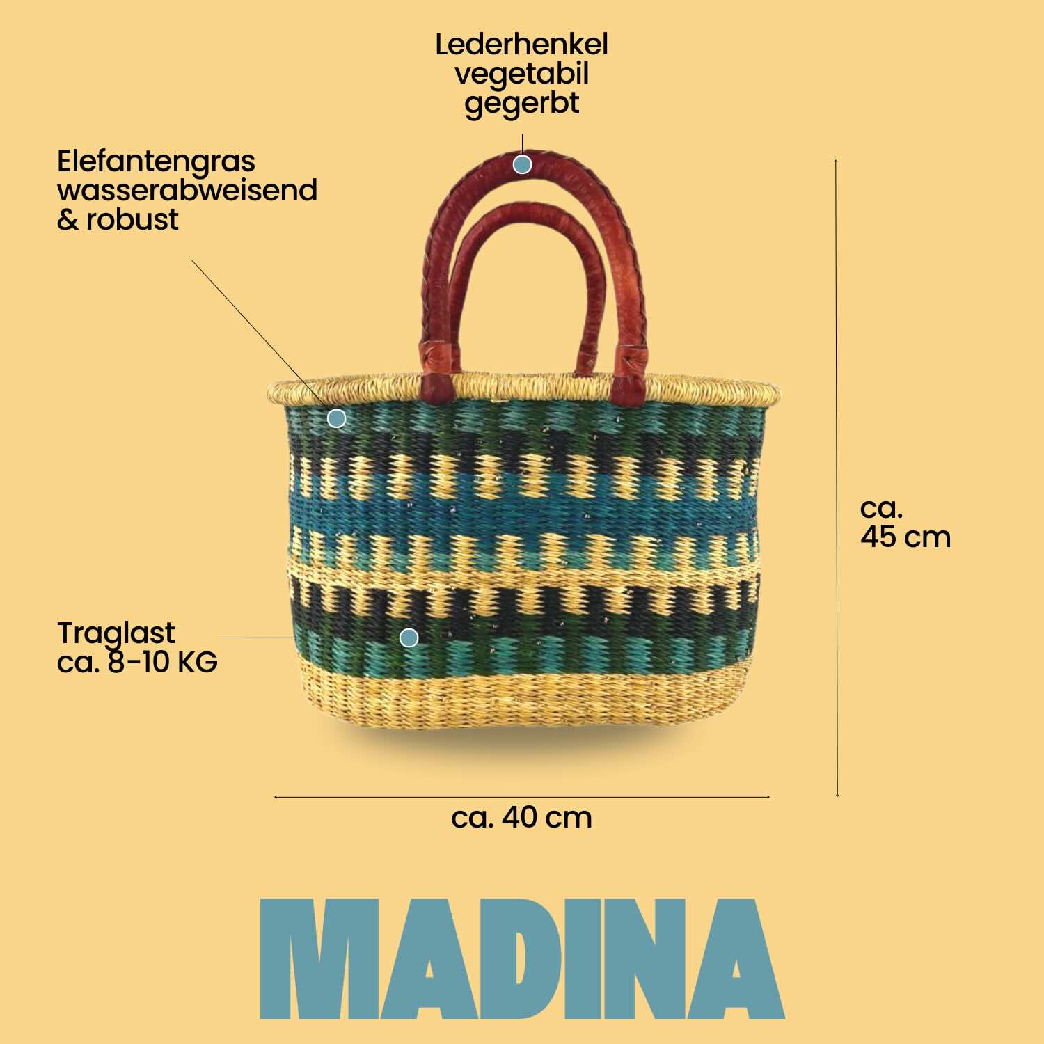 Bolga Korb - Cape Coast - Viele Farben - Oval Bolga Korb - Cape Coast - Viele Farben - Oval