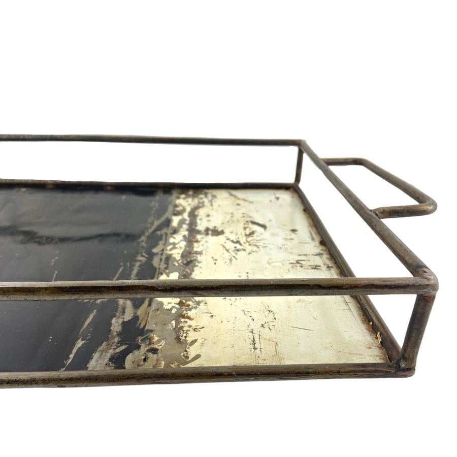 Ölfass Tablett - Schwarz/Weiß - Upcycling Art Ölfass Tablett - Schwarz/Weiß - Upcycling Art