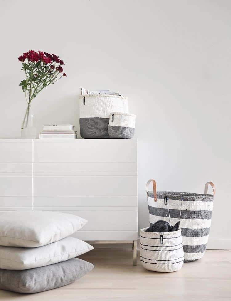Kiondo Korb L - Stripes - Grau Kiondo Korb L - Stripes - Grau