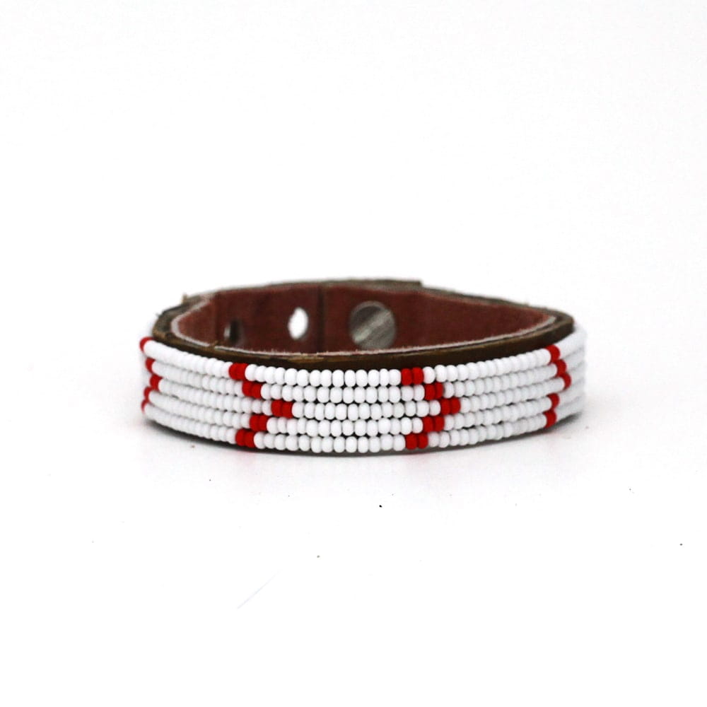 Perlenarmband - Chevron Rot - S/M/L