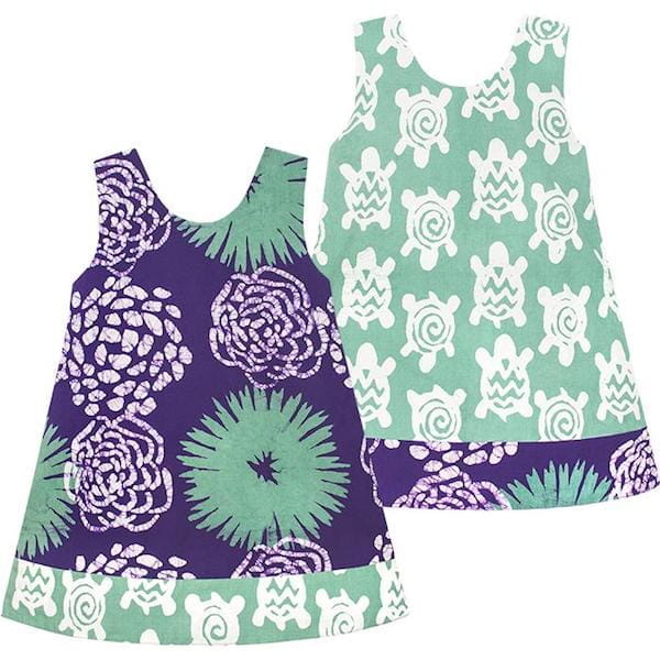 Babys Reversible Dress - Garden Eggplant