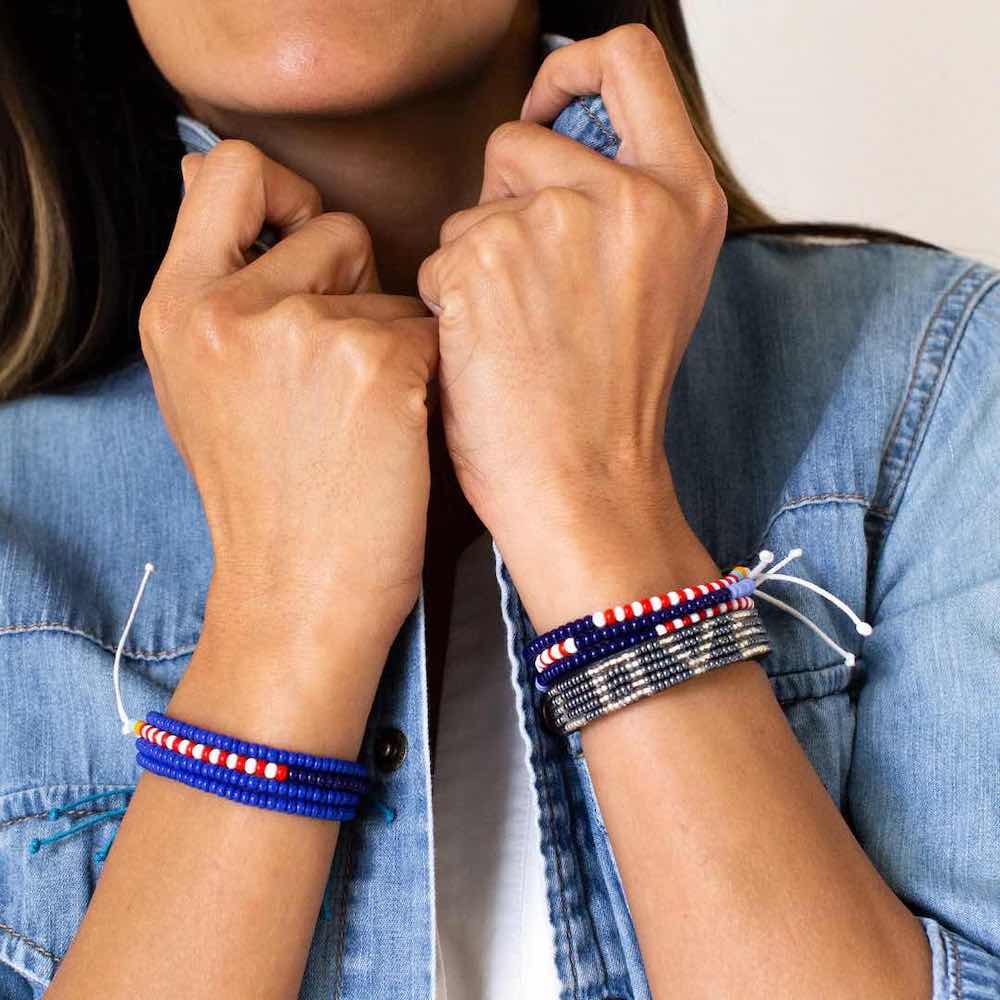 Perlenarmband - Yala - Blau/Rot Perlenarmband - Yala - Blau/Rot