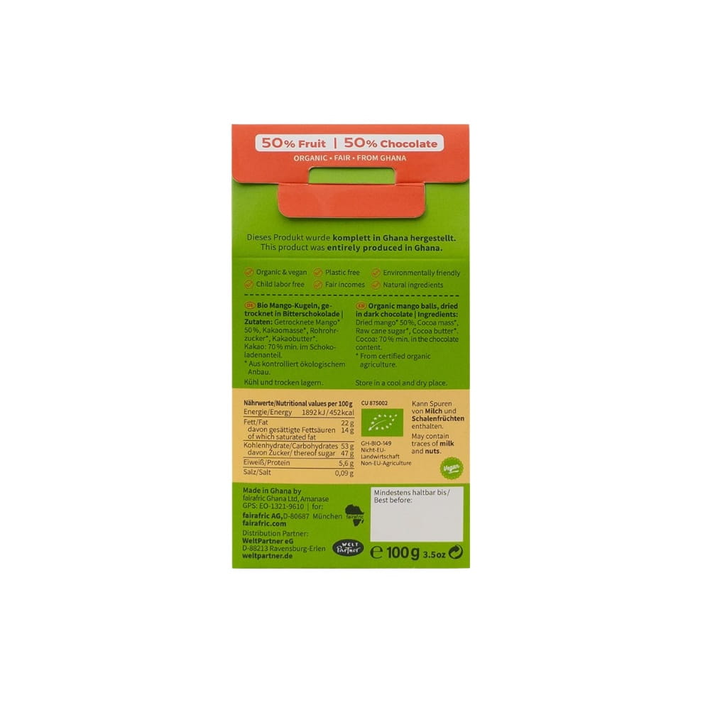 Bio Fruit Balls - Mango & 70% Zartbitter - Ghana