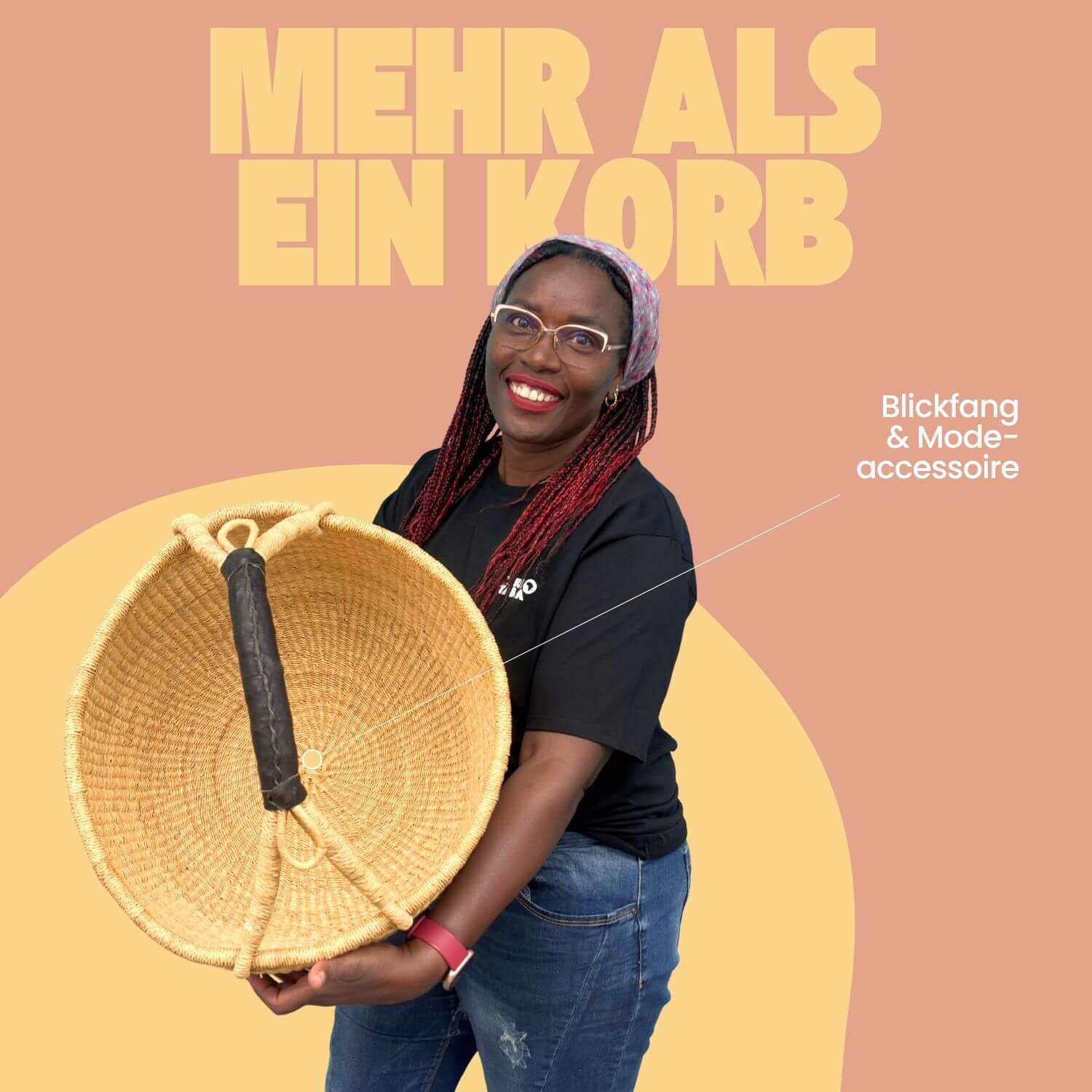 Bolga Korb - Natural - Rund
