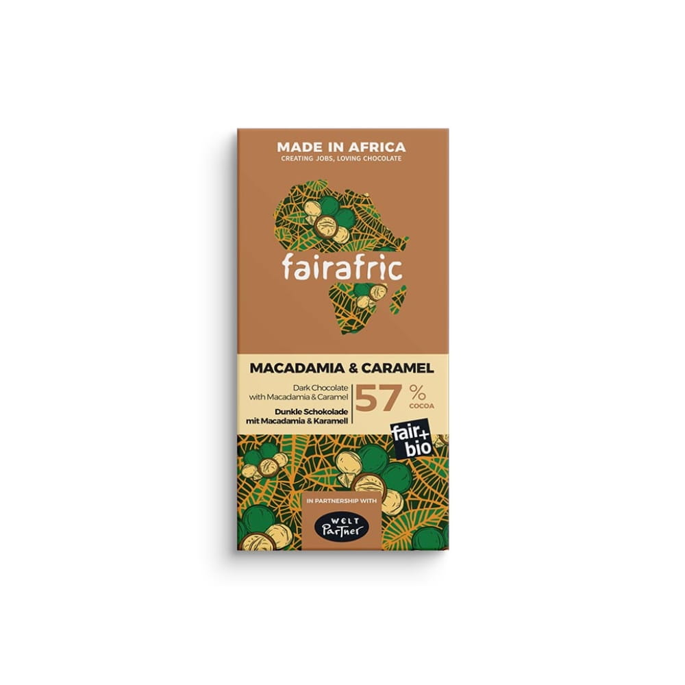 Bio Schokolade - 57% Macadamia & Caramel - Ghana
