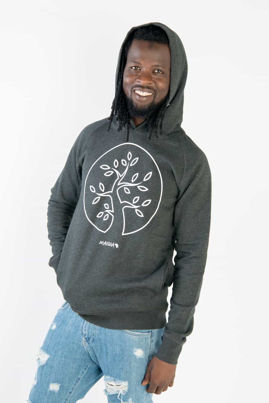 Maisha Tree - Unisex - Grau - Organic Hoodie