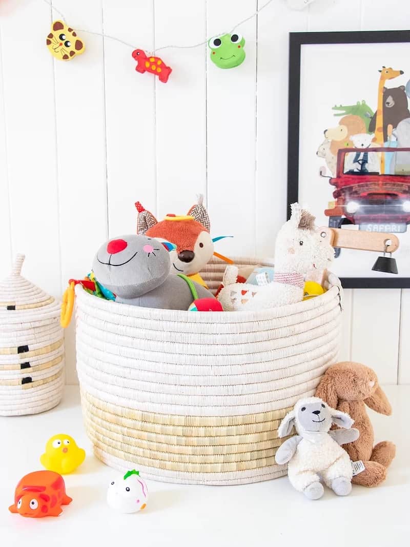 Mchezo Spielzeugkorb - 39cm - Recycelt Weiß Mchezo Spielzeugkorb - 39cm - Recycelt Weiß
