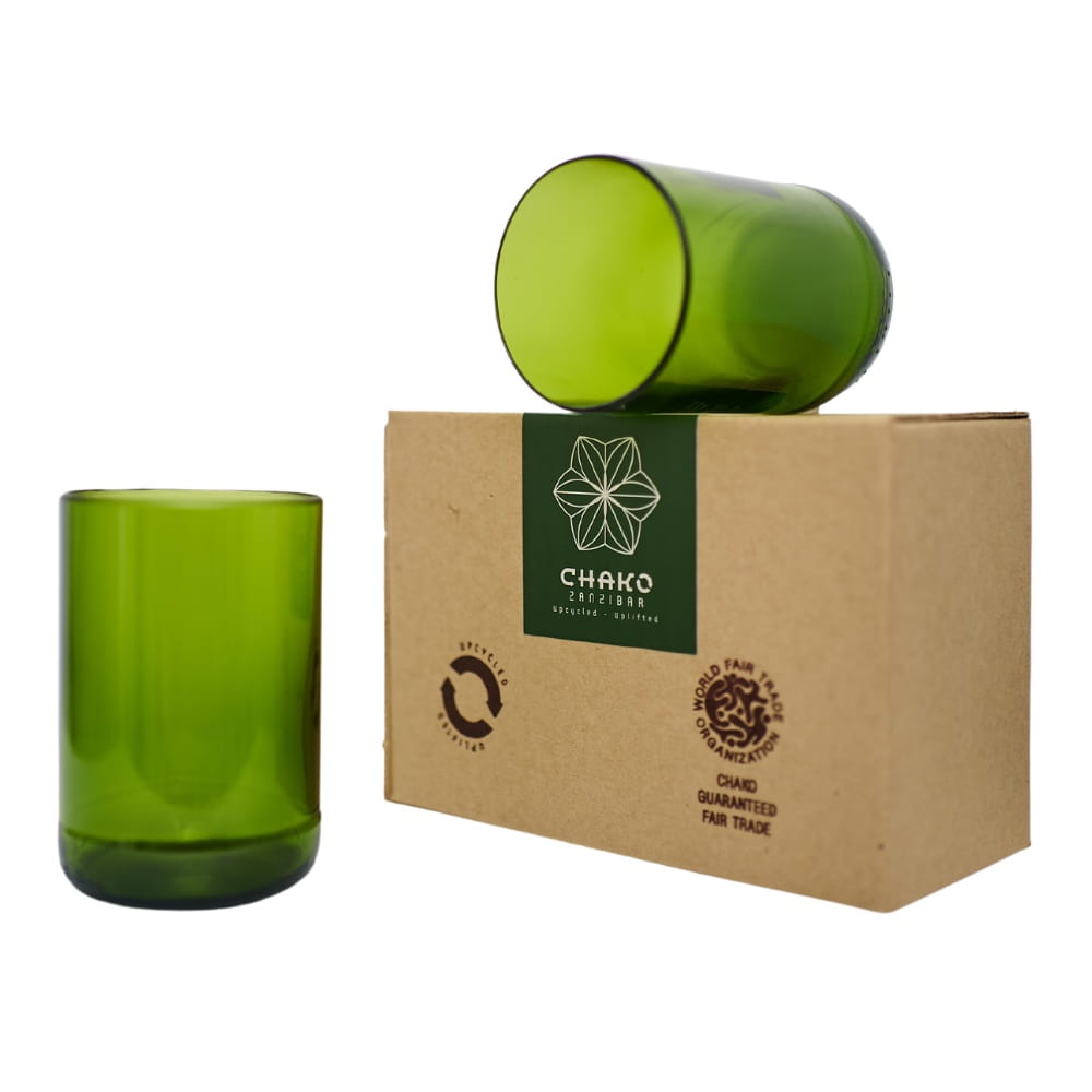 Upcycling Gläser - 2er-Set Grün - Weinflasche Upcycling Gläser - 2er-Set Grün - Weinflasche