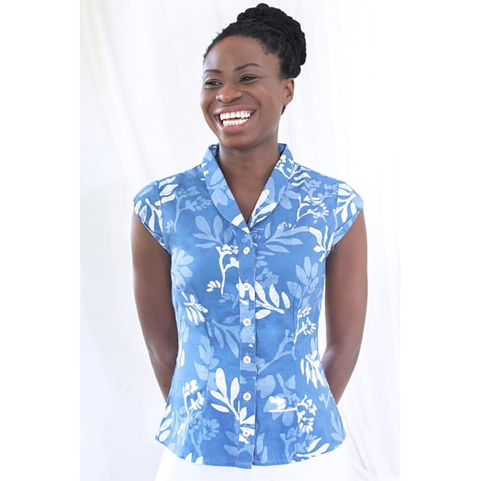 Fairtrade Bluse Retro Global Mamas Sommer kurze Ärmel elegant Fairtrade Bluse Retro Global Mamas Sommer kurze Ärmel elegant