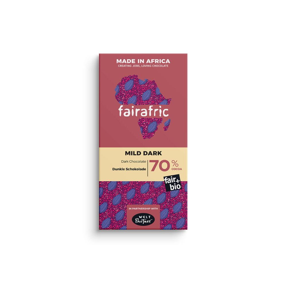 Fairafric Schokolade - 70% Mild Dark - Ghana Fairafric Schokolade - 70% Mild Dark - Ghana