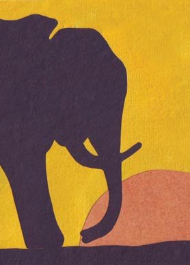 Recycling Grußkarte - Sunset Elephant Recycling Grußkarte - Sunset Elephant