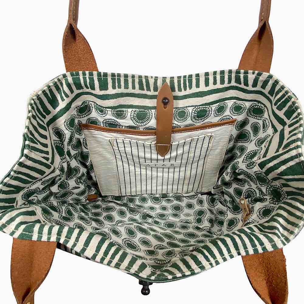 African Tote Bags - Safari - Tukul Green