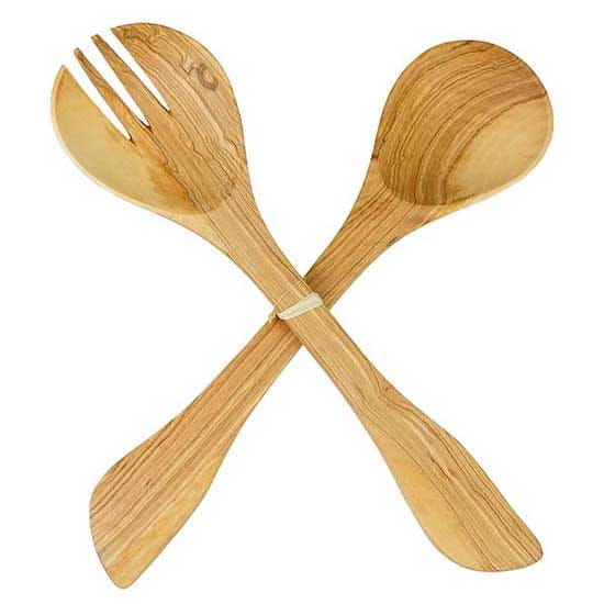 Salatbesteck - Olivenholz Natur - 29cm Salatbesteck - Olivenholz Natur - 29cm