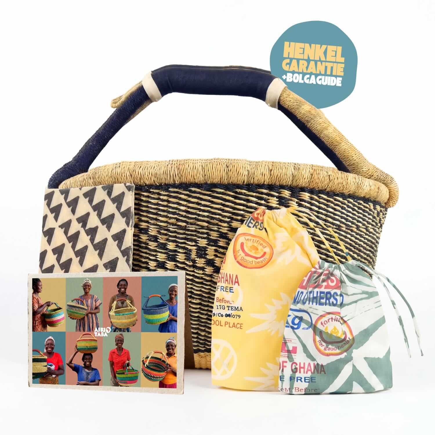 Bolga Korb - Mandela - Rund - Ghana - Fair Trade