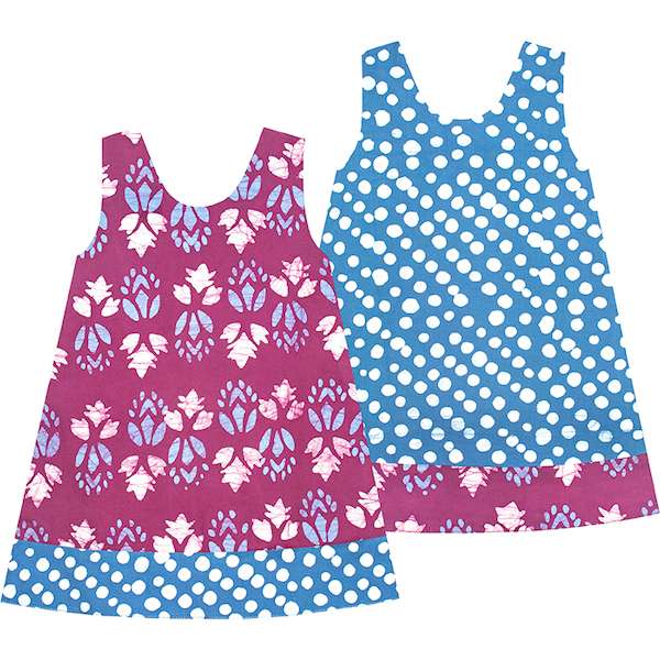 Girls Reversible Dress - Deco Flower Magenta