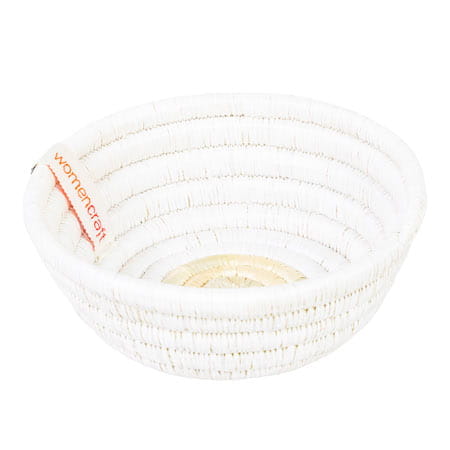 Kleine Snackschale Schmuckschale rund geflochten Weiß Womencraft Kleine Snackschale Schmuckschale rund geflochten Weiß Womencraft